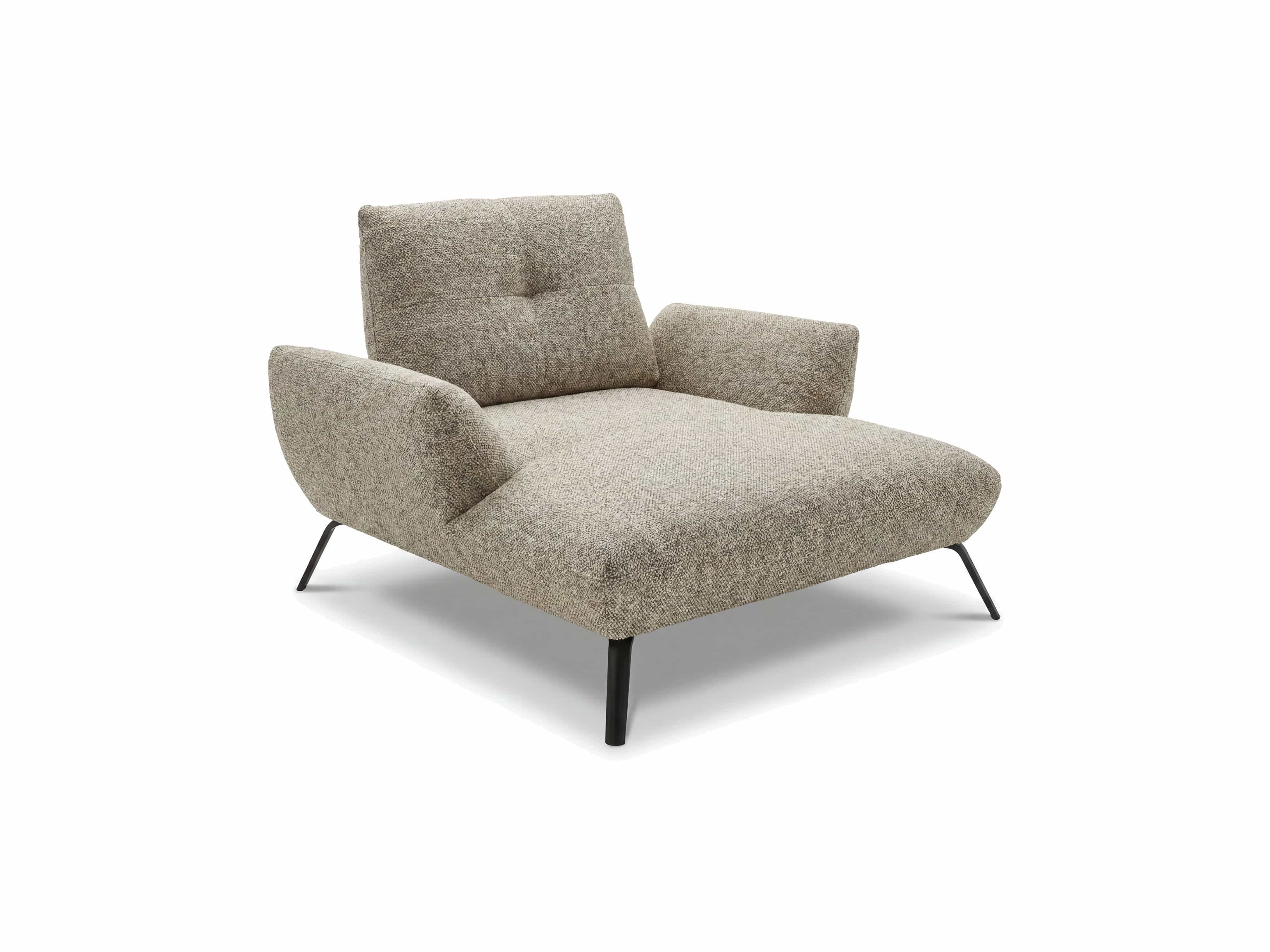 Sessel Kabs Polsterwelt in Beige mit Stoffbezug, gepolstert, Armlehnen und Metallfüßen