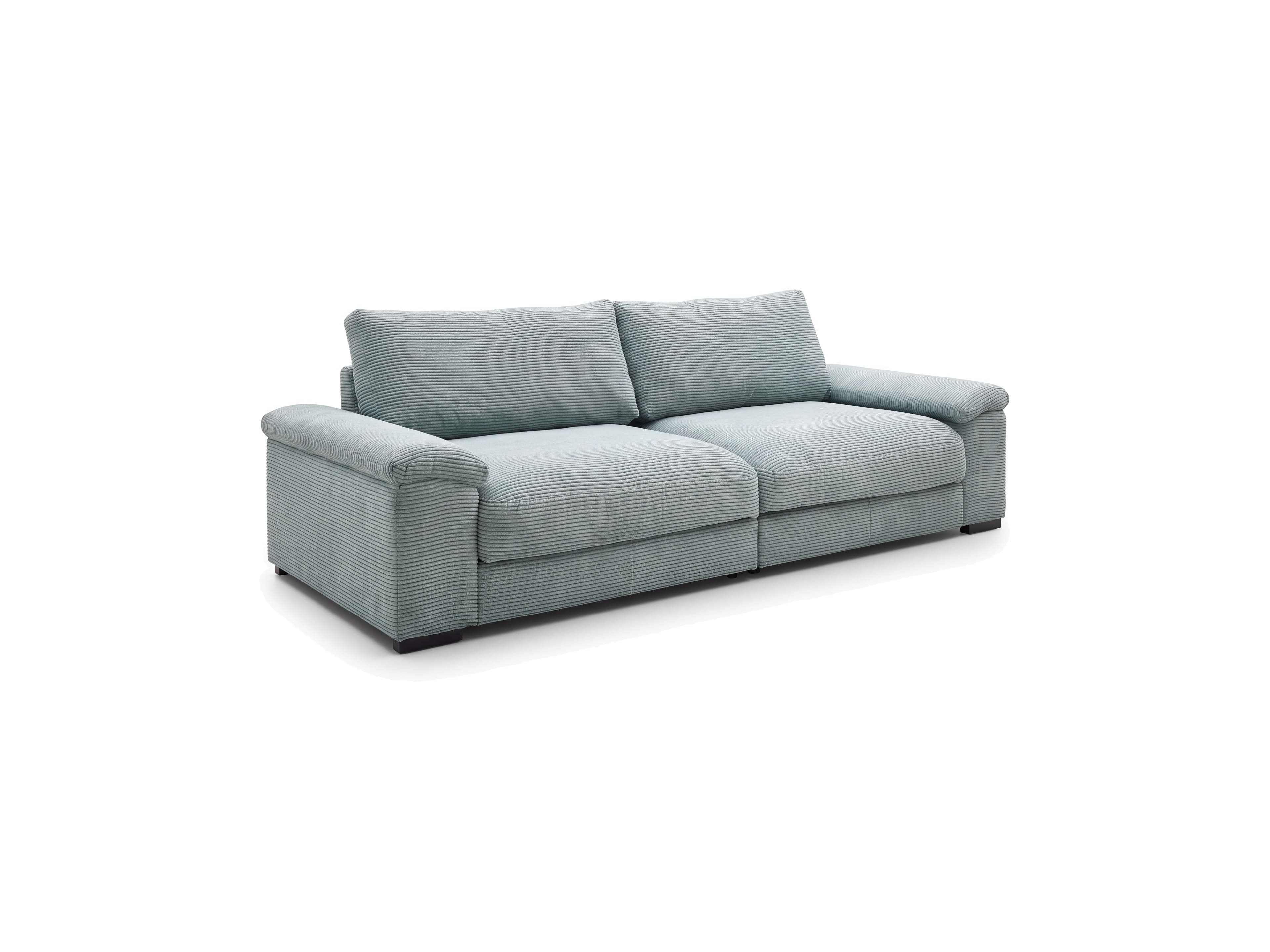 3-Sitzer Sofa Piemont mit breiten Armlehnen, geradem Korpus und hellgrauem Cordstoffbezug