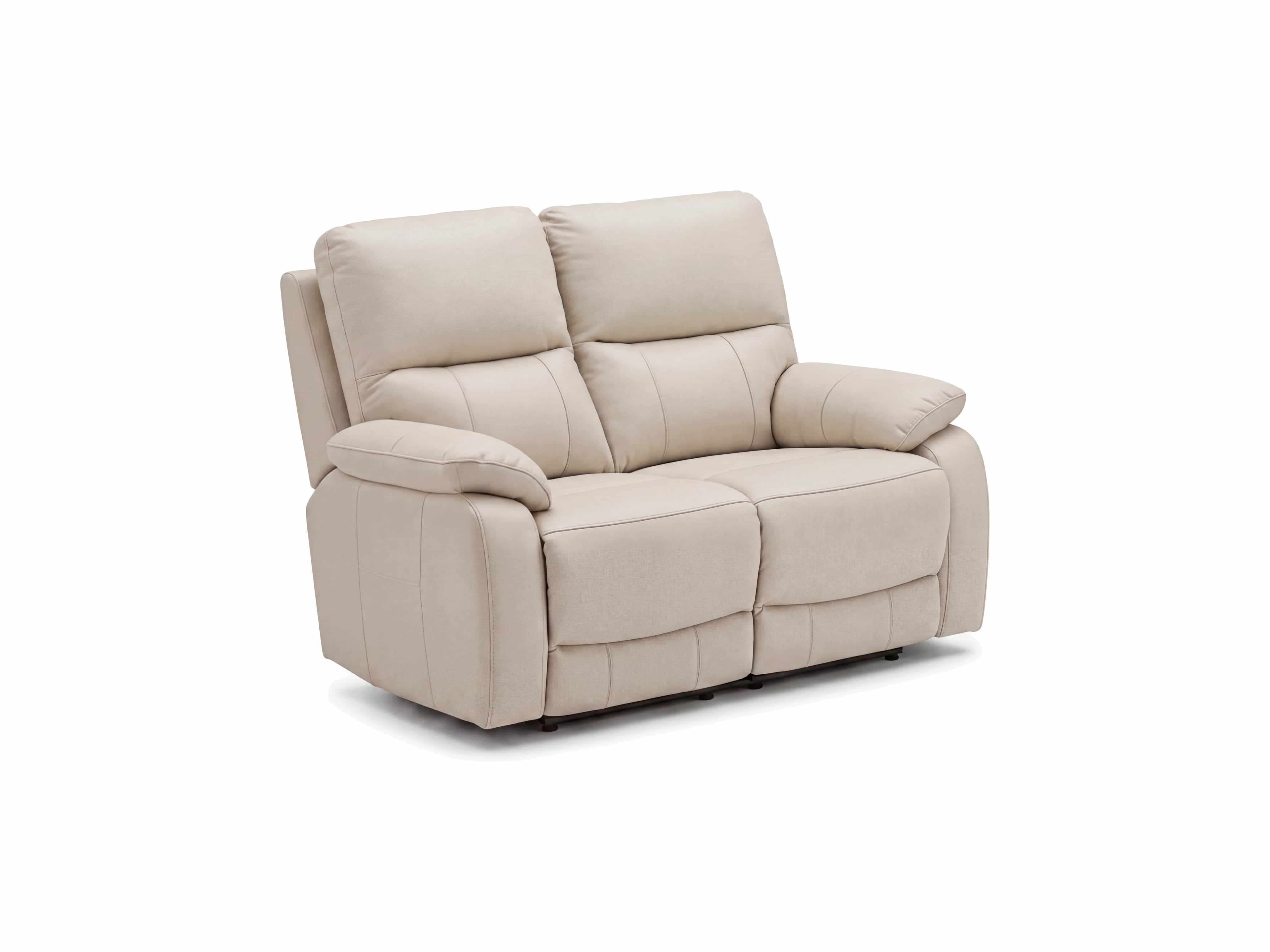 2-Sitzer Sofa Kabs Polsterwelt mit Stoffbezug in Beige, gepolsterte Rückenlehne und Armlehnen