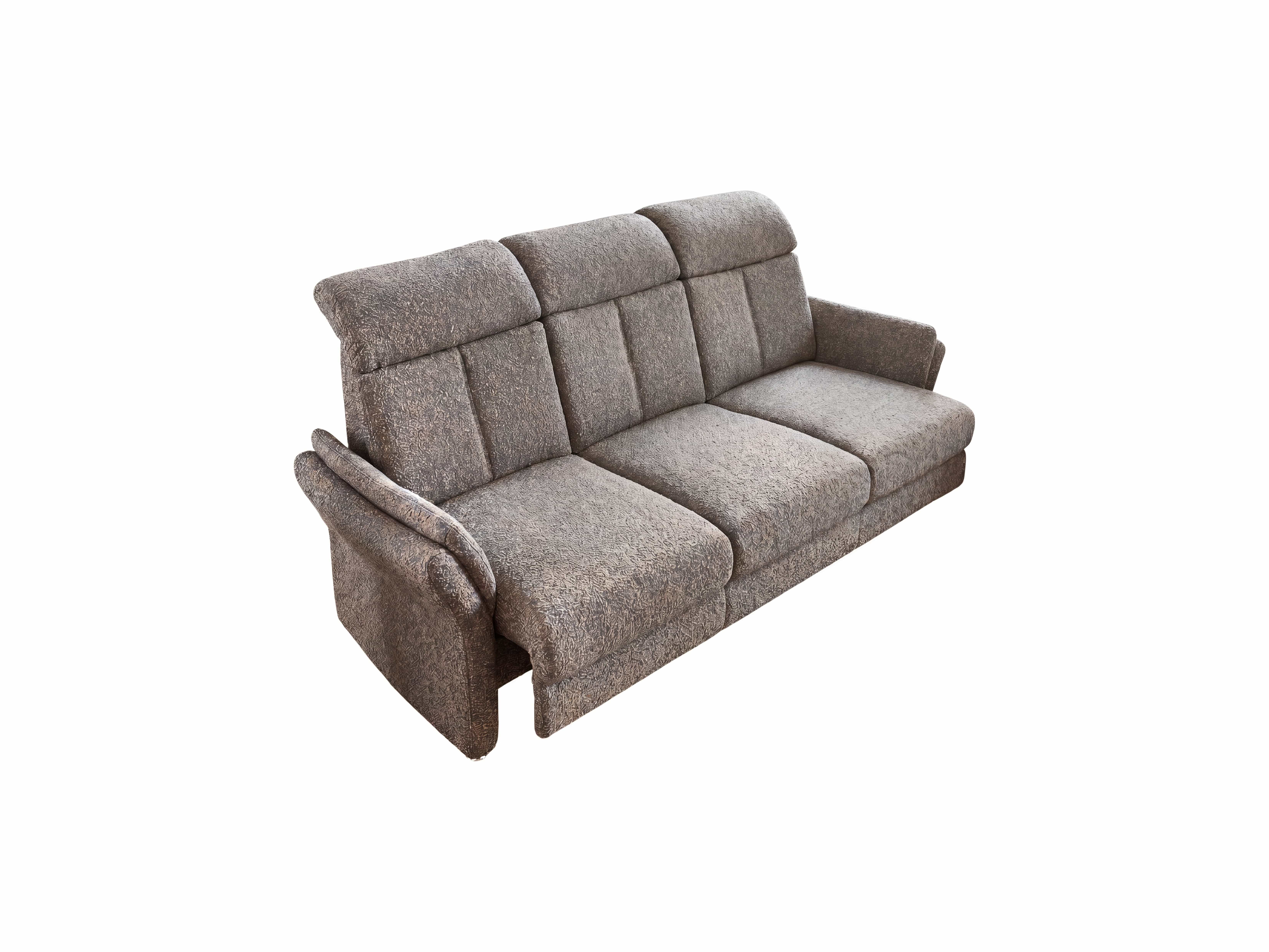 3-Sitzer Sofa Kabs Polsterwelt mit Stoffbezug in Braun, gepolsterte Rückenlehne und Armlehnen