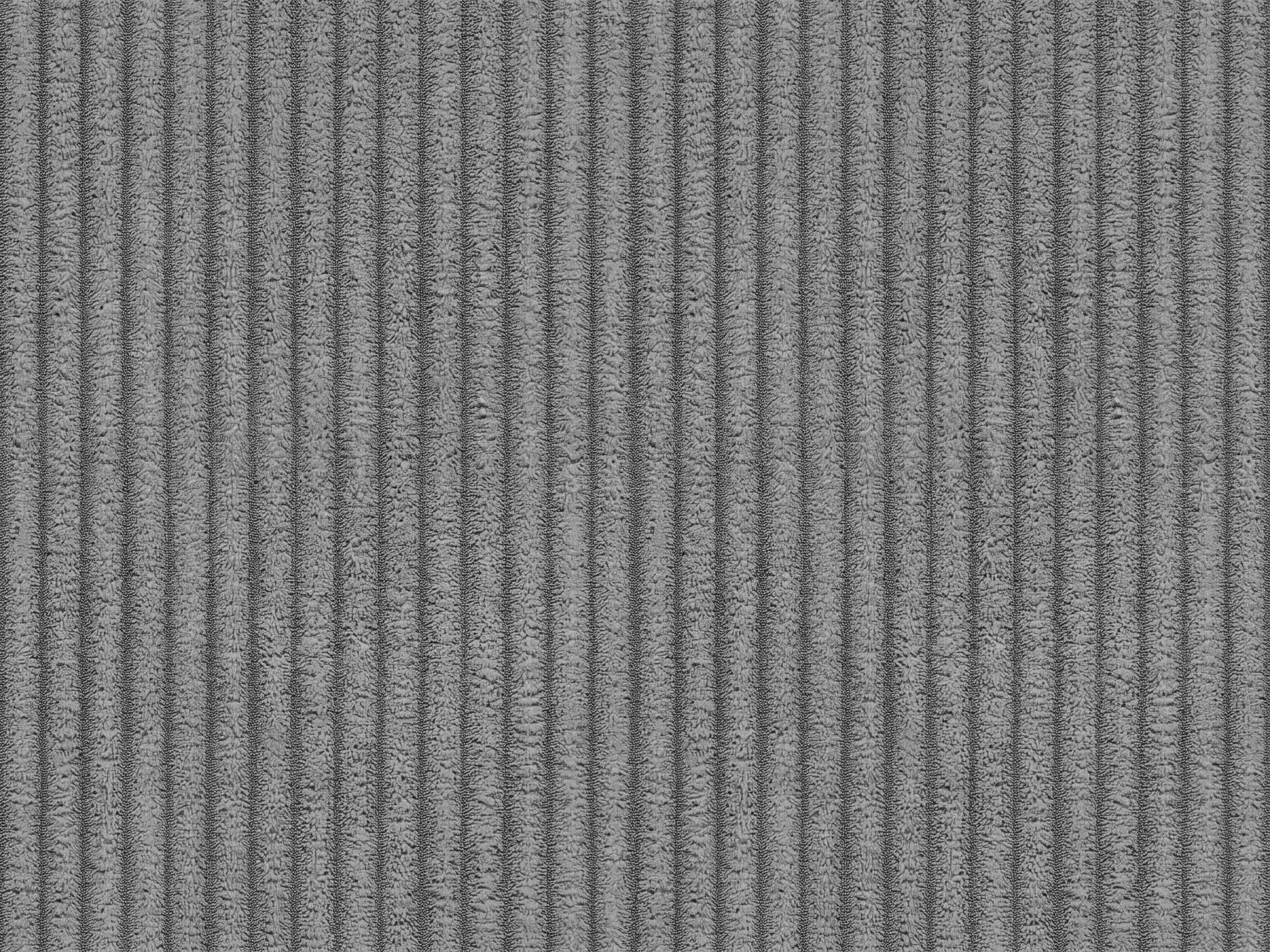Ecksofa Kazar – Detailansicht des grauen Cordbezugs mit charakteristischer Rippenstruktur