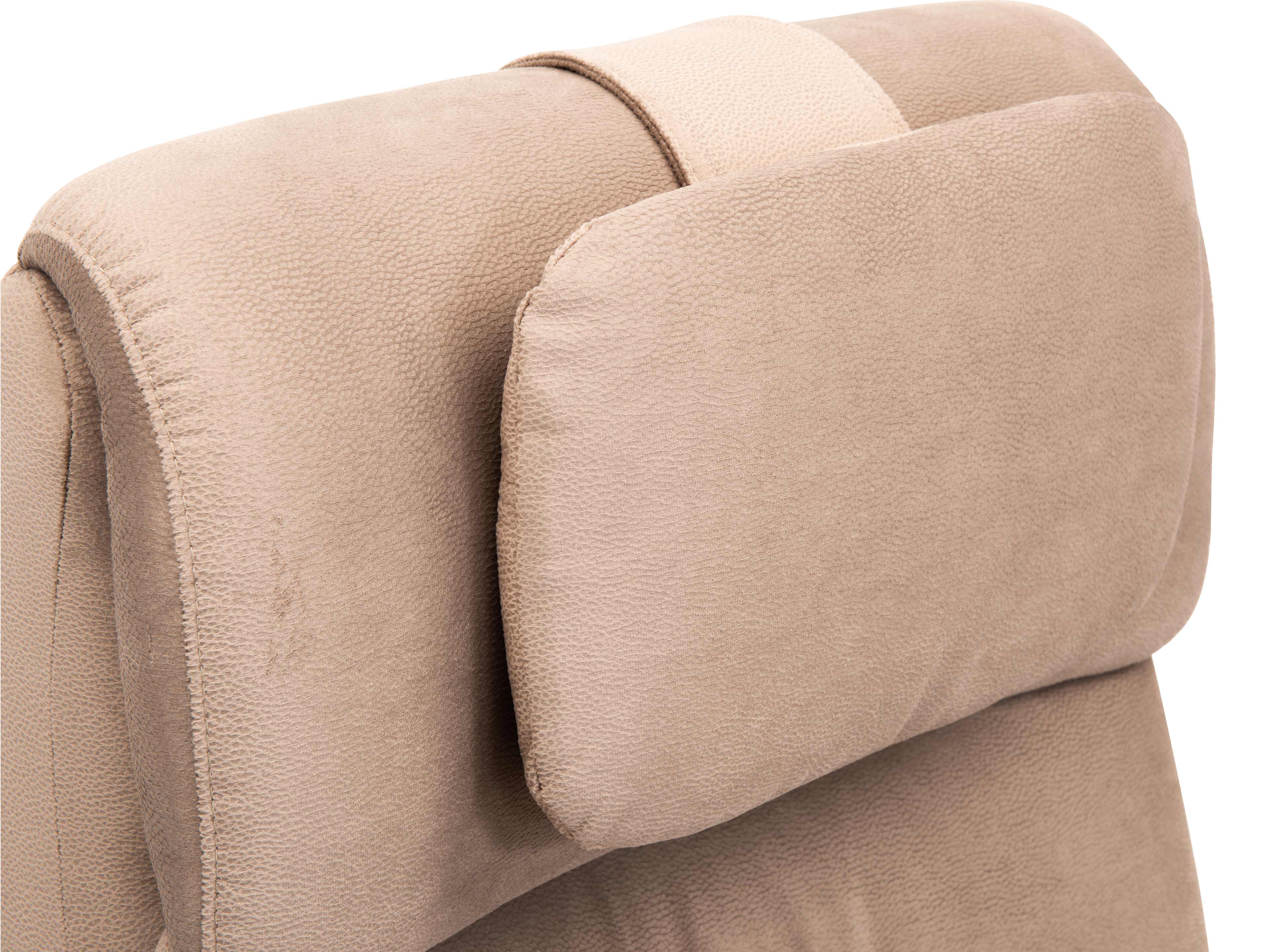 Kopfstütze in beige für Sofa oder Sessel, gepolstert, mit Bezug aus strukturiertem Stoff