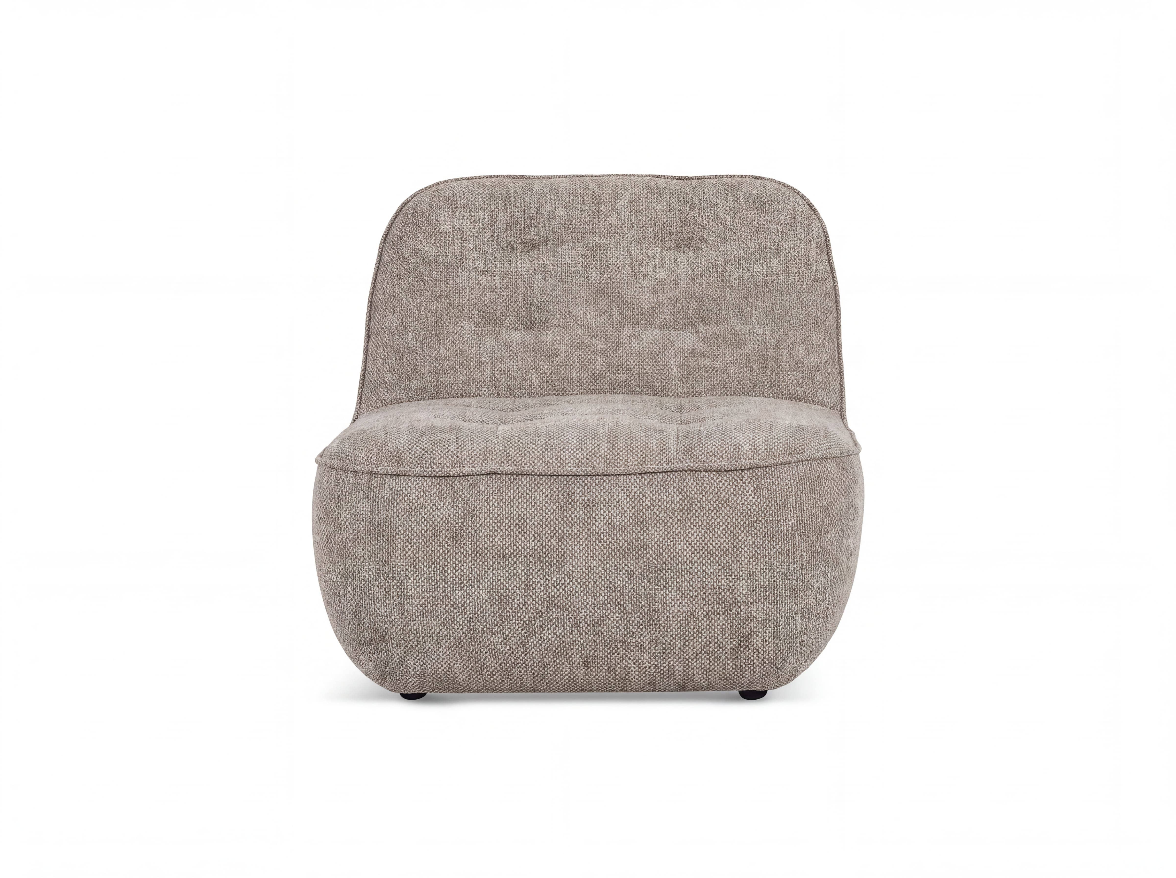 Polstersessel Kabs Tizzano in Beige mit Stoffbezug, gepolstertem Sitz und Rückenlehne, Vorderansicht