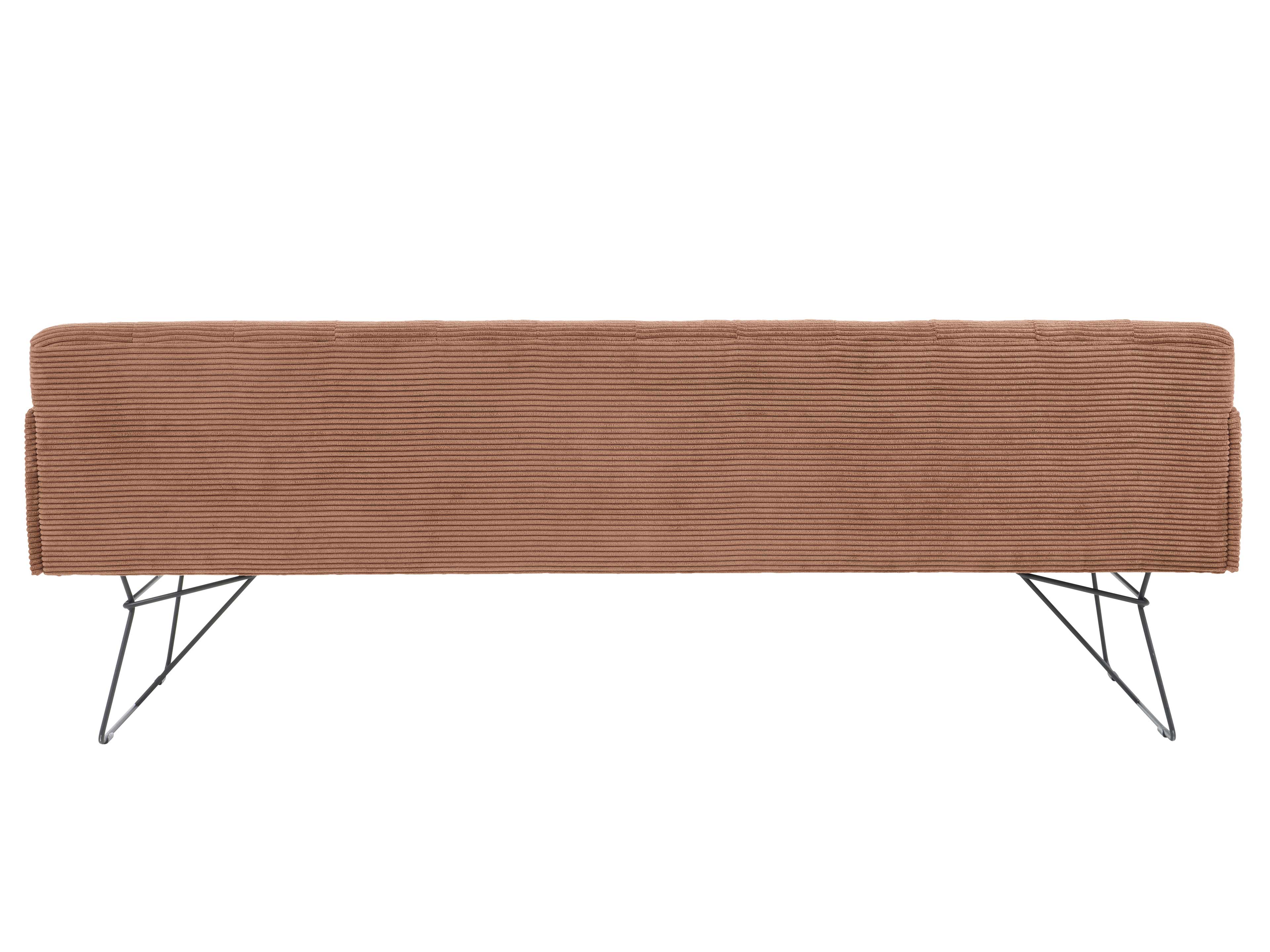 3-Sitzer Sofa Cord Pino mit braunem Bezug, geradliniger Rücken, filigrane Metallfüße