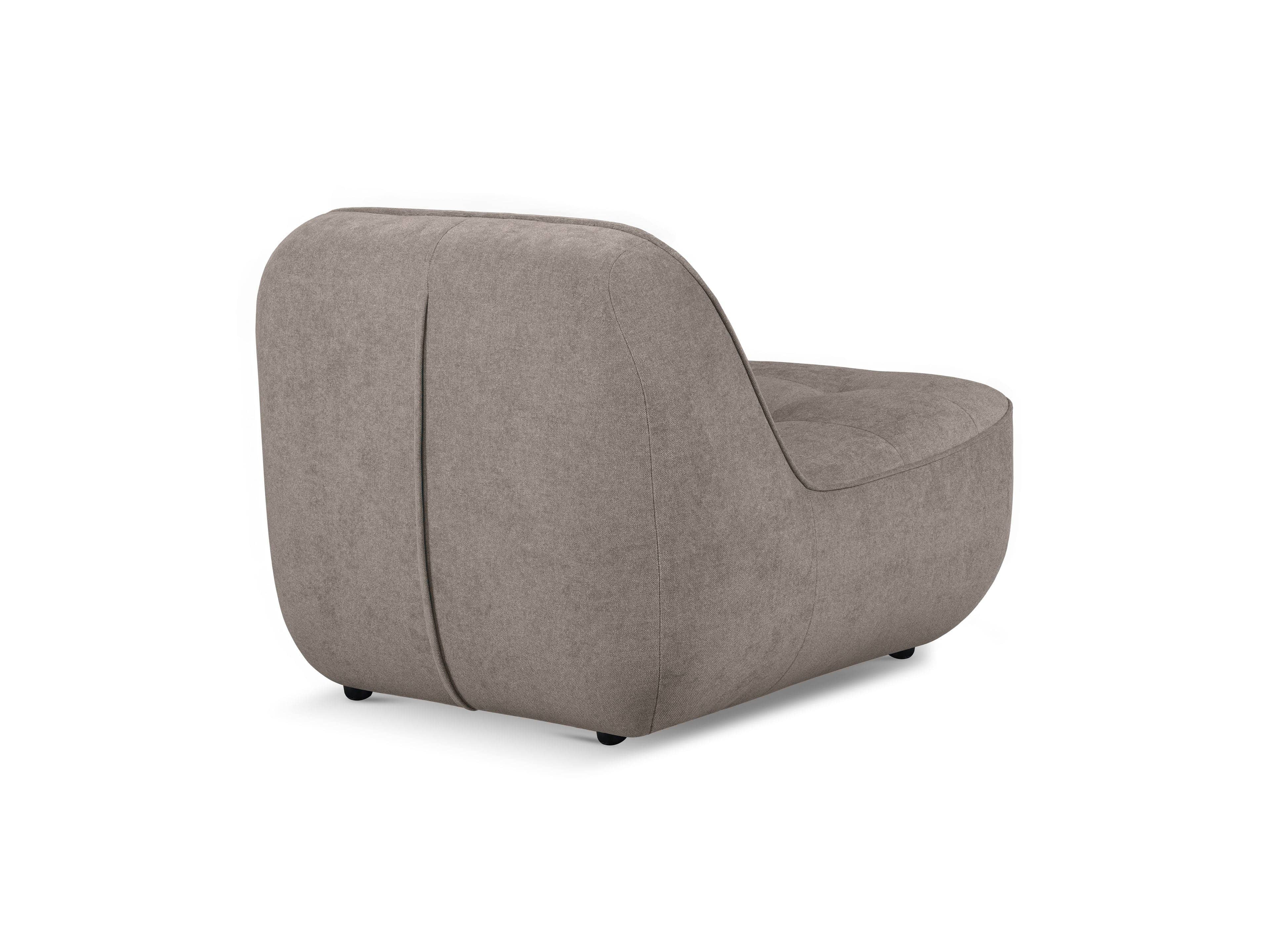 2-Sitzer Sofa Kabs Cocoon mit abgerundeter Form, Stoffbezug in Taupe, gepolsterte Sitzfläche