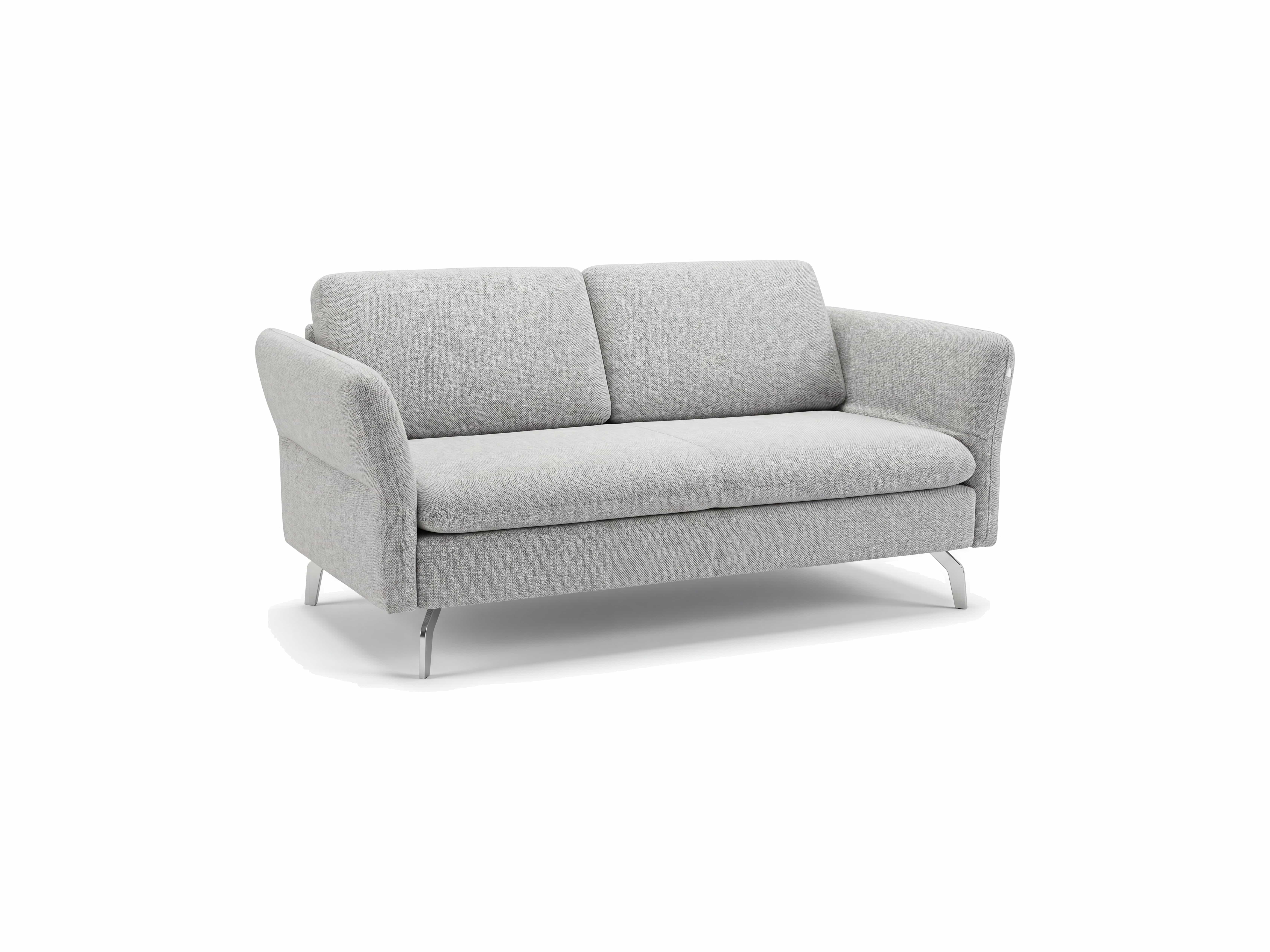 2-Sitzer Sofa Kabs Polsterwelt mit hellgrauem Stoffbezug, gepolsterten Armlehnen und Metallfüßen