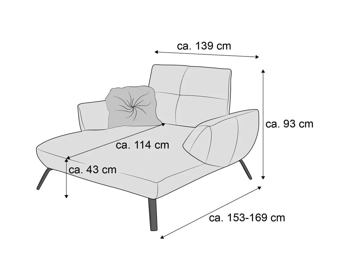 Sessel Kabs Polsterwelt mit Armlehnen, gepolsterter Rückenlehne, Stoffbezug und Kissen, Maße angegeben