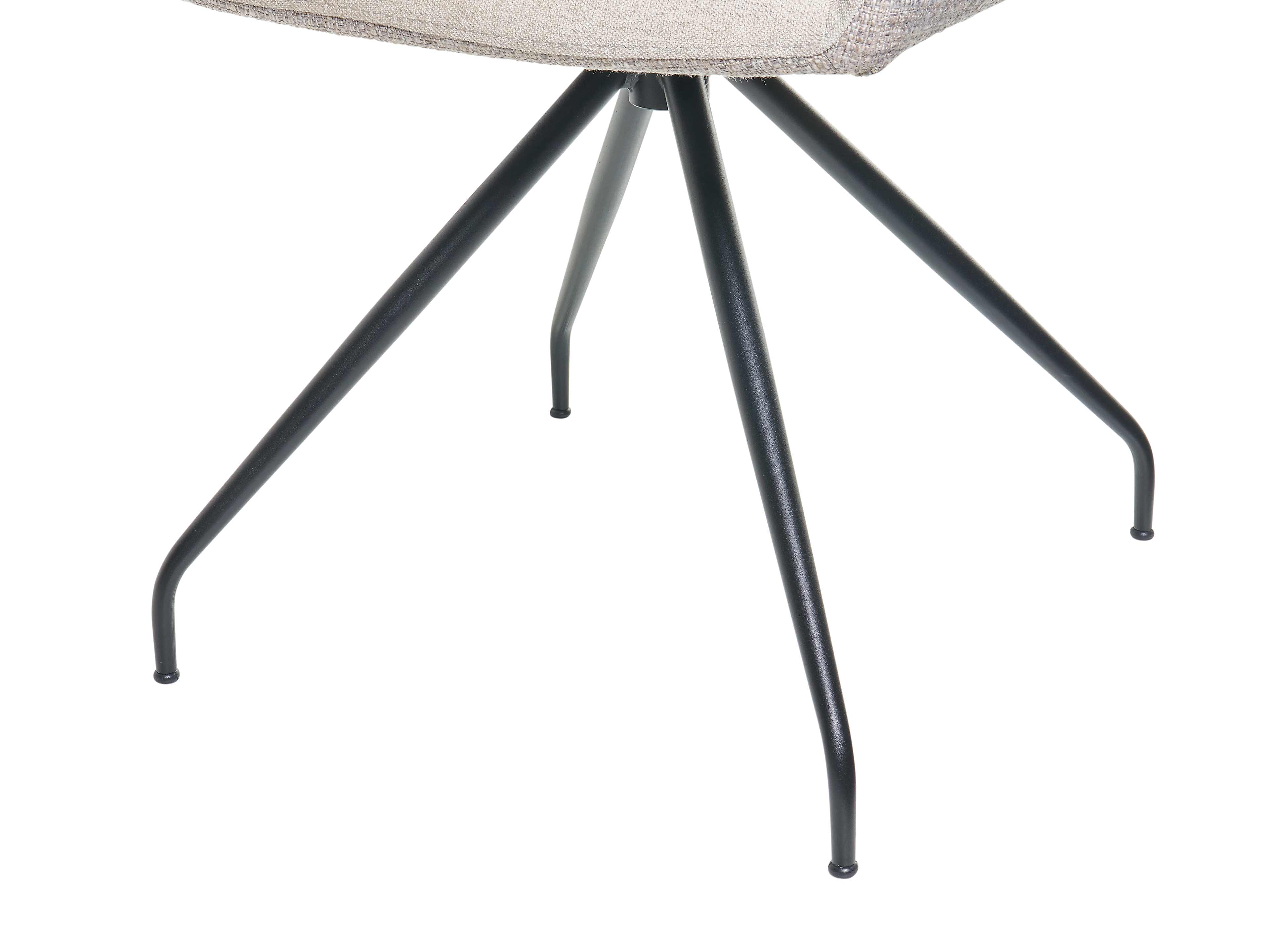 Esszimmerstuhl Elva mit schwarzem Metallgestell und gepolsterter Sitzfläche in Beige