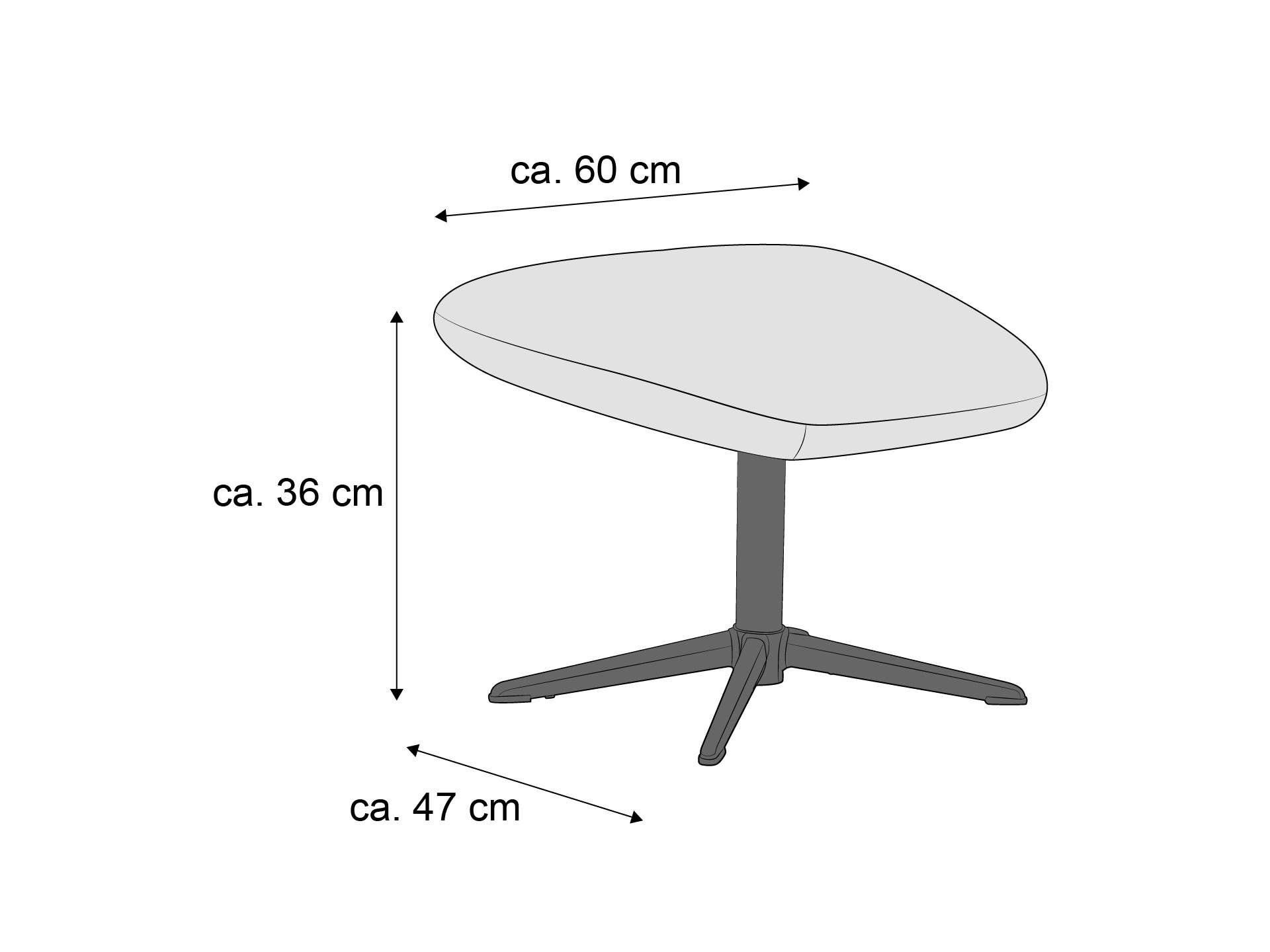 Fußhocker mit gepolsterter, abgerundeter Sitzfläche und schwarzem Vierbeingestell aus Metall