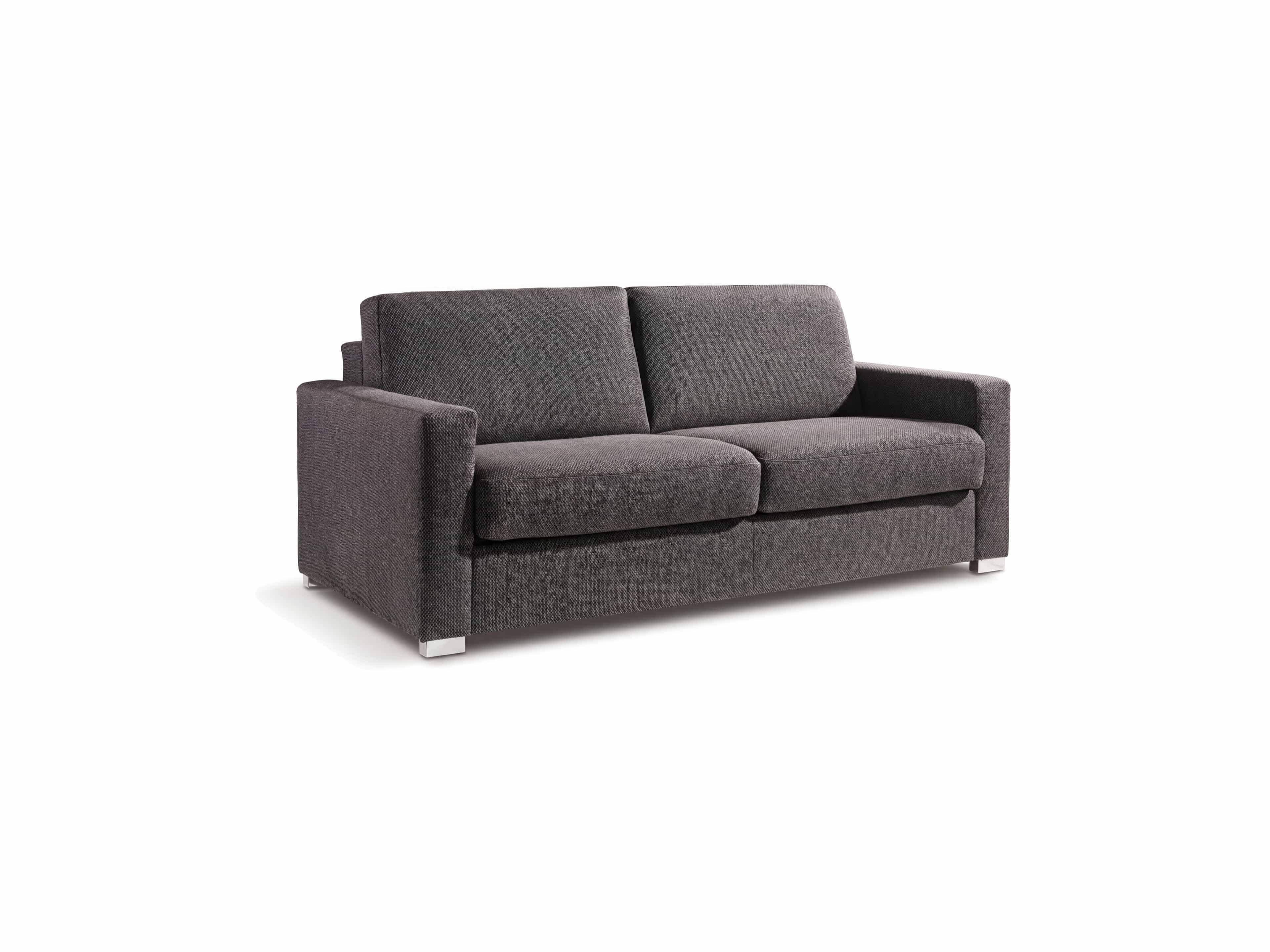 2-Sitzer Sofa Kabs Polsterwelt mit dunkelgrauem Stoffbezug, geraden Armlehnen und Metallfüßen