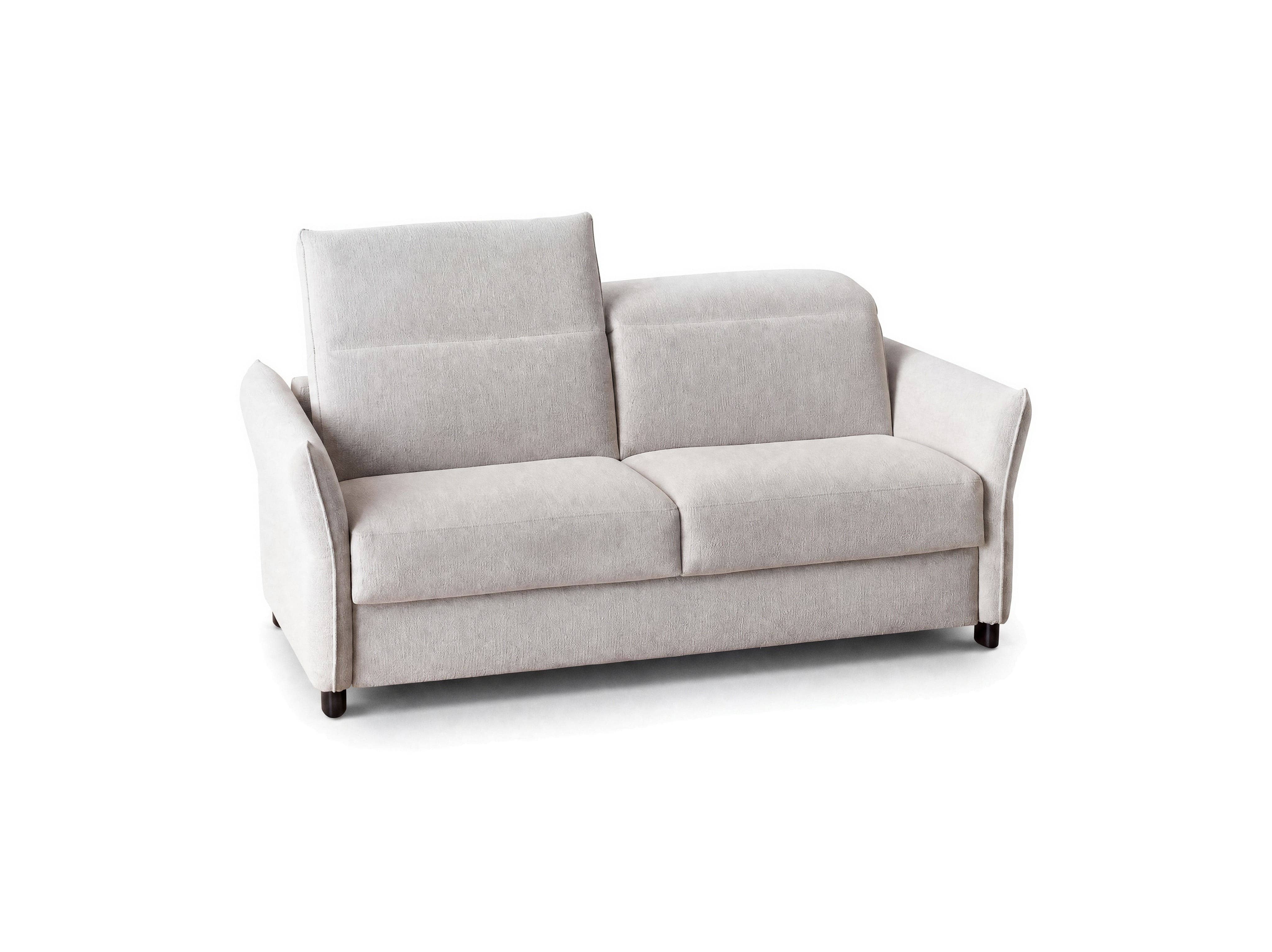 2-Sitzer-Sofa Amore mit hellem Stoffbezug, zwei Sitzpolstern, schmalen Armlehnen und Rückenlehne