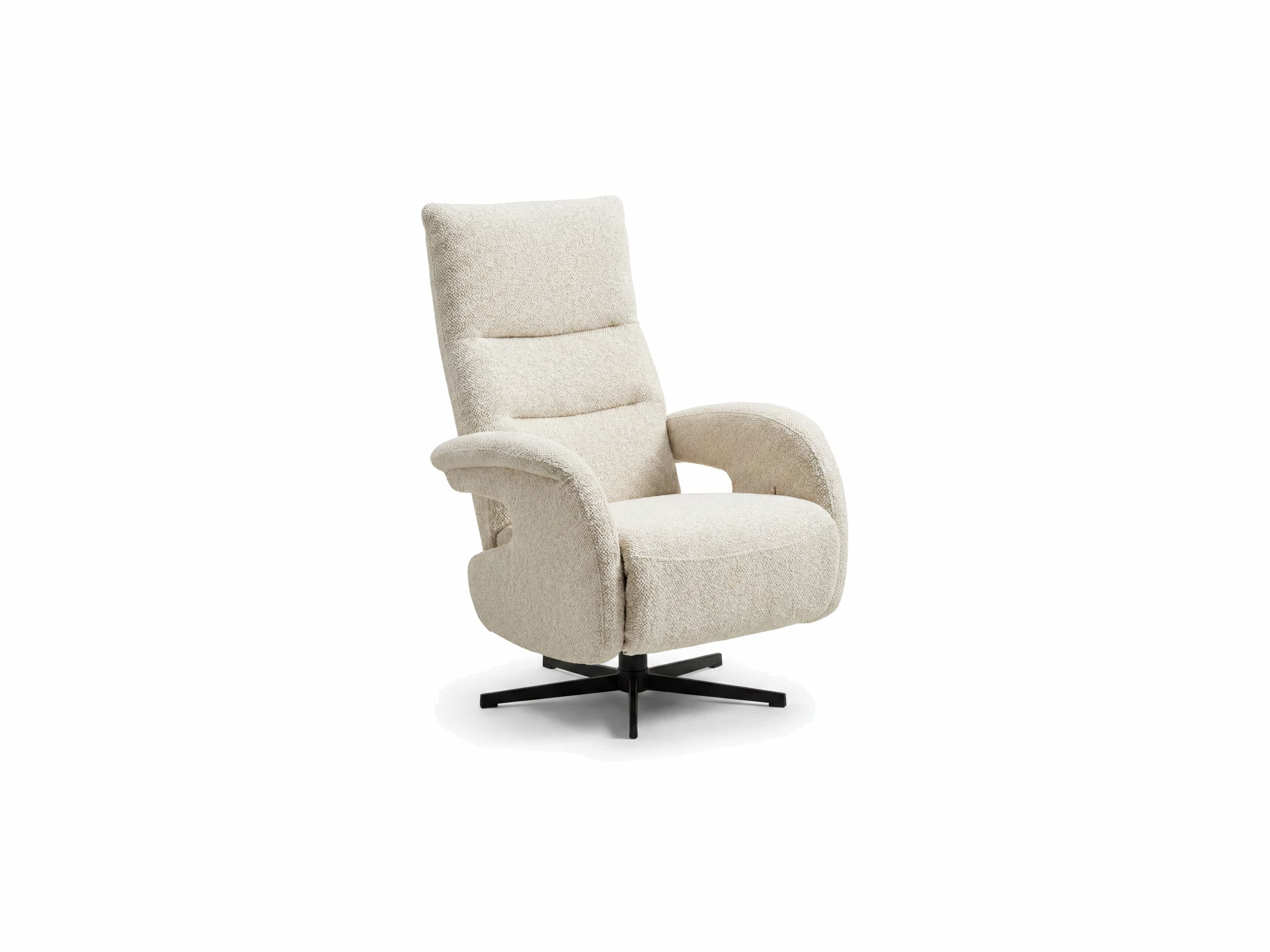 Relaxsessel time to chill 32645 – cremefarbener Bezug mit Armlehnen und Metallfußgestell