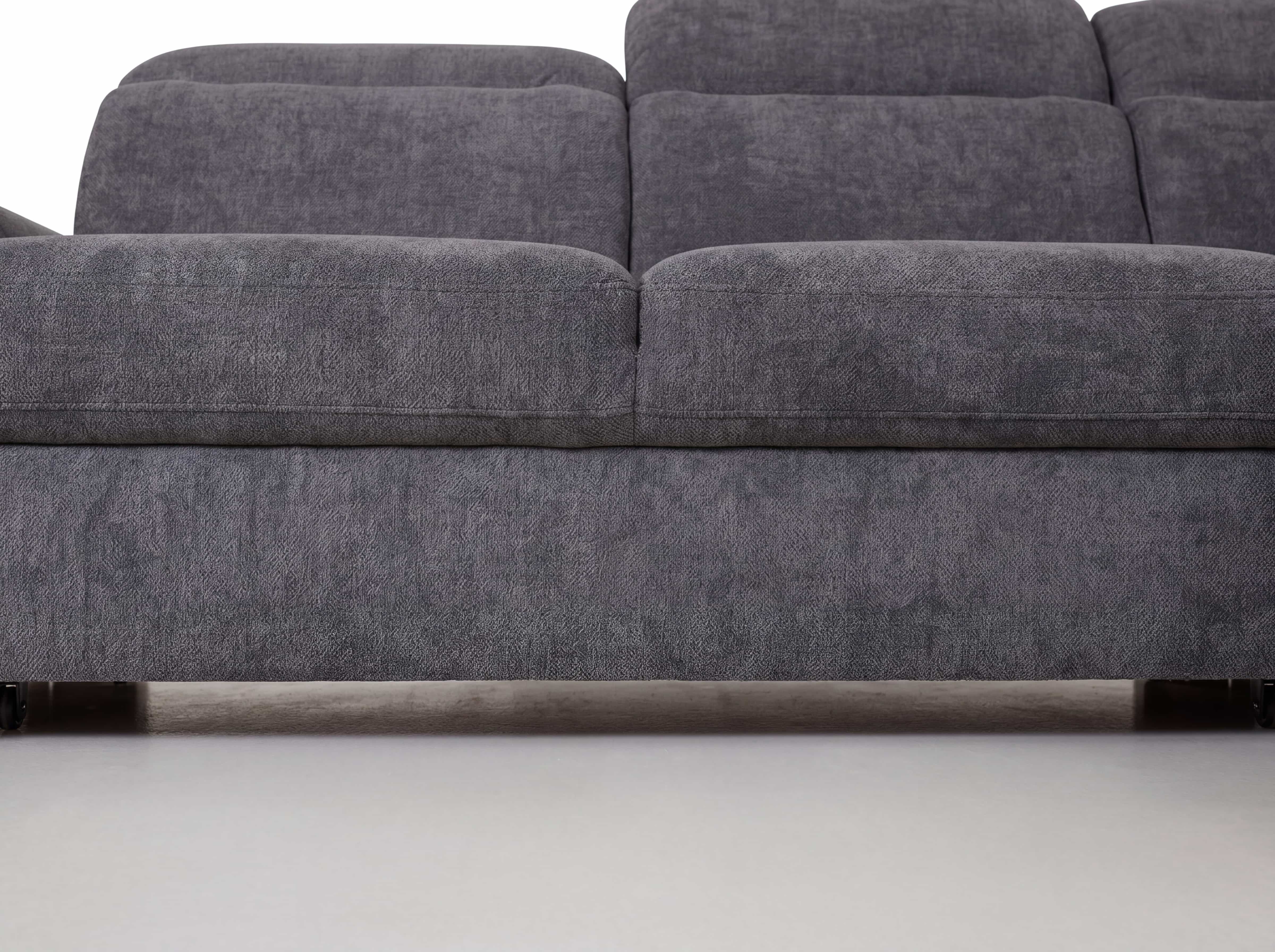 3-Sitzer Sofa Kabs Polsterwelt mit dunkelgrauem Stoffbezug und breiter, gepolsterter Sitzfläche