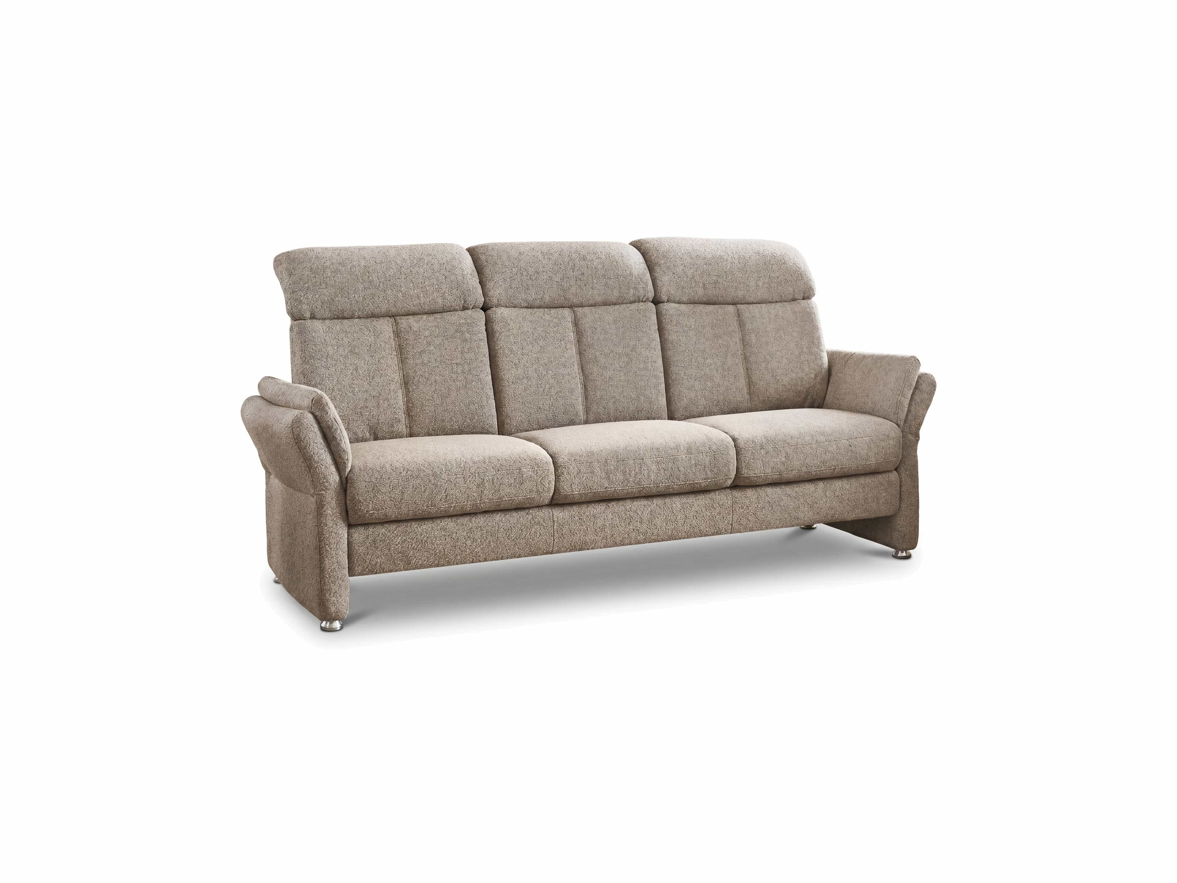 3-Sitzer Sofa Kabs Polsterwelt mit Stoffbezug in Beige, gepolsterte Rückenlehne und Armlehnen