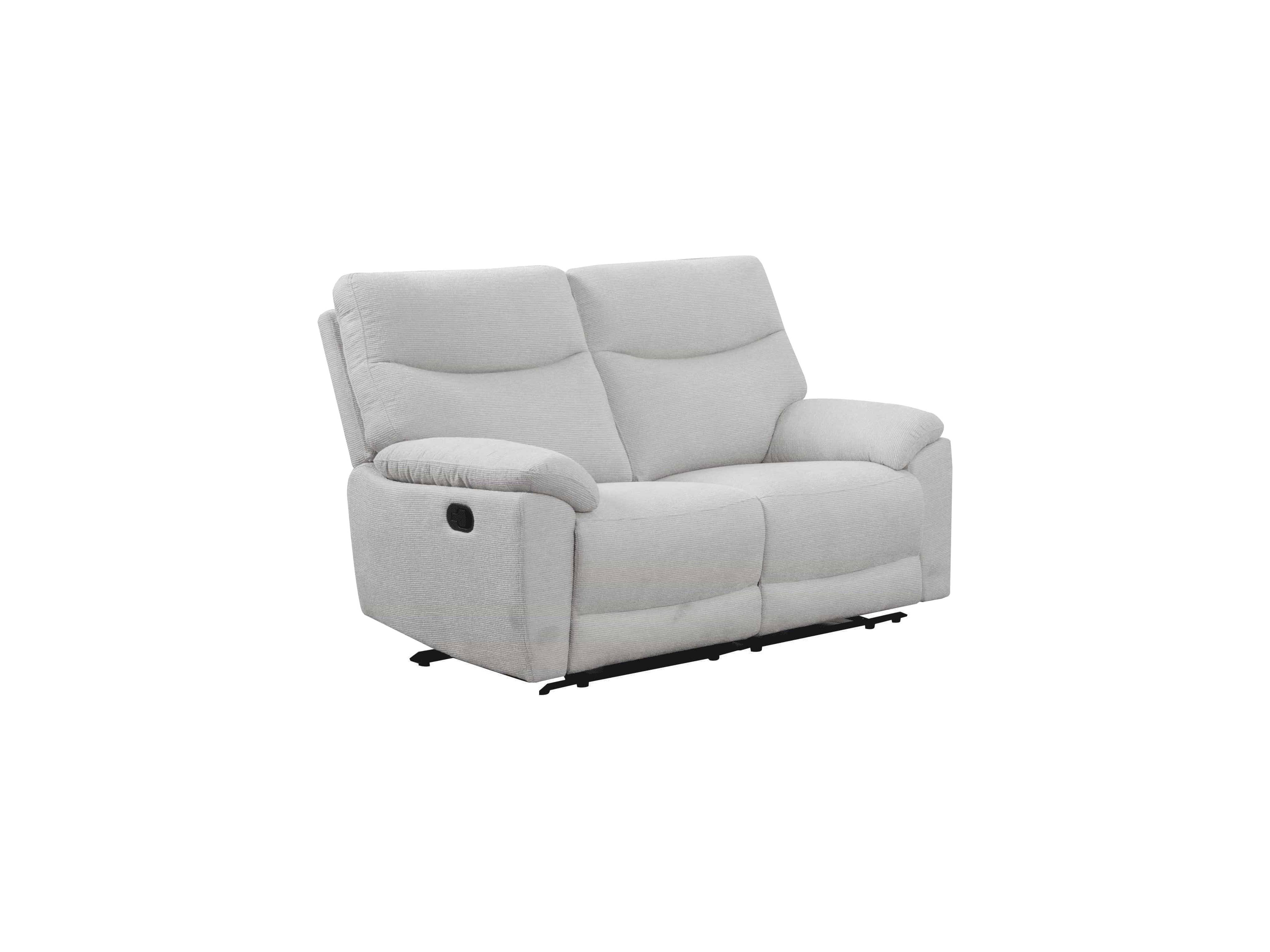 2-Sitzer Sofa Relax Varese mit Stoffbezug in Hellgrau, gepolsterte Rückenlehne und breite Armlehnen